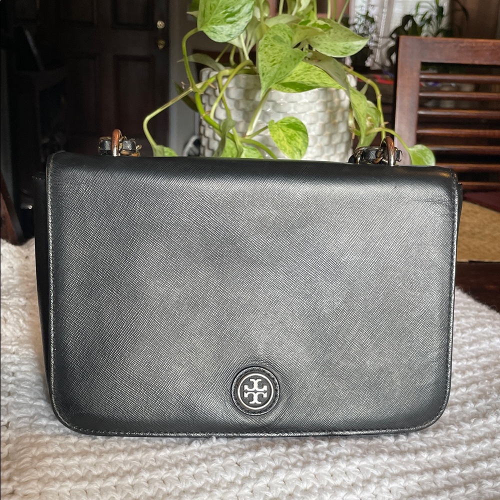 Tory Burch Black Leather Shoulder Bag
